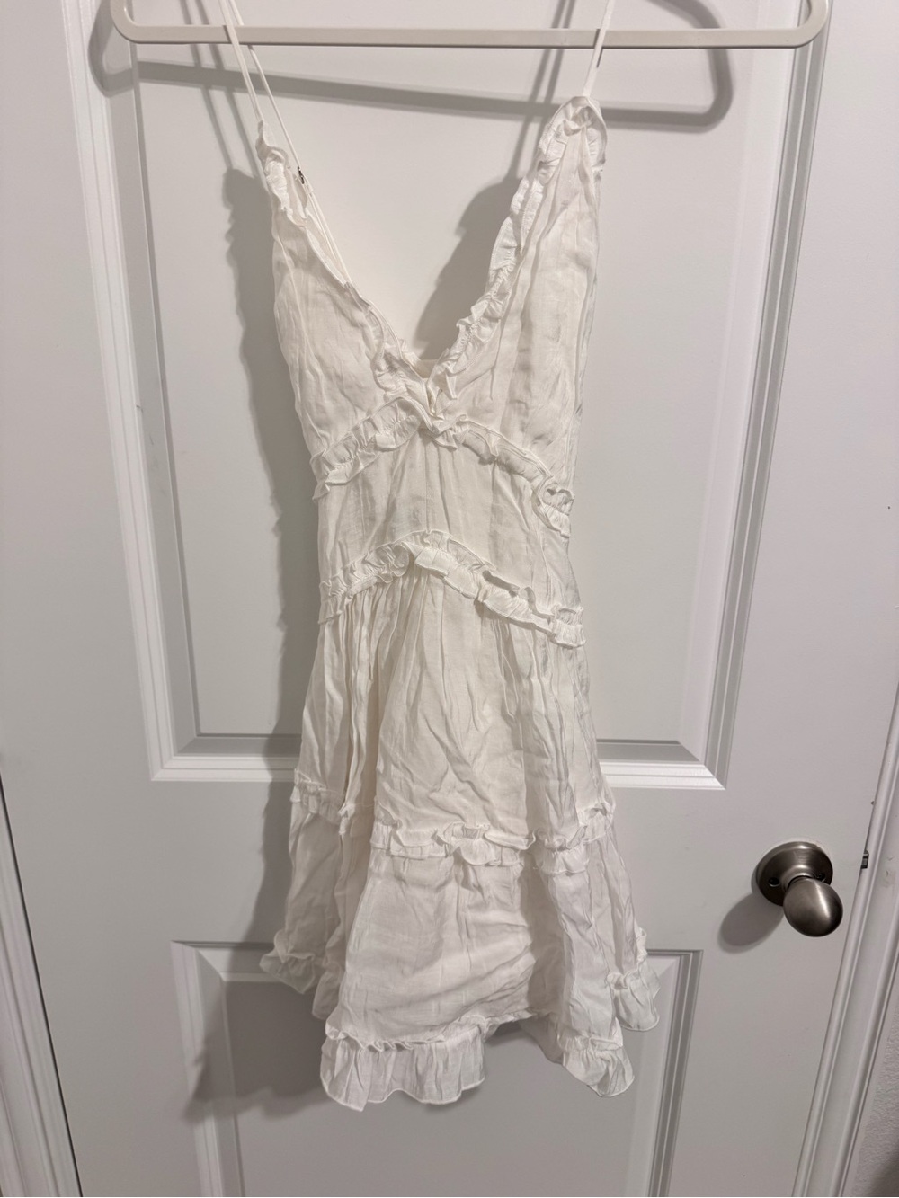 White Ruffle beach Slip Dress